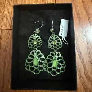 Monet Green Statement Earrings